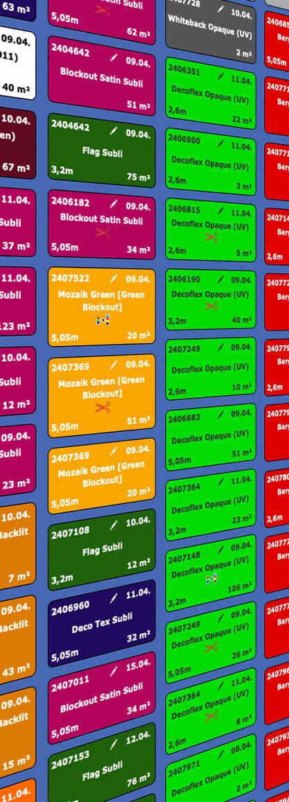 Ansicht eines digitalen Produktionsplan auf einem Bildschirm